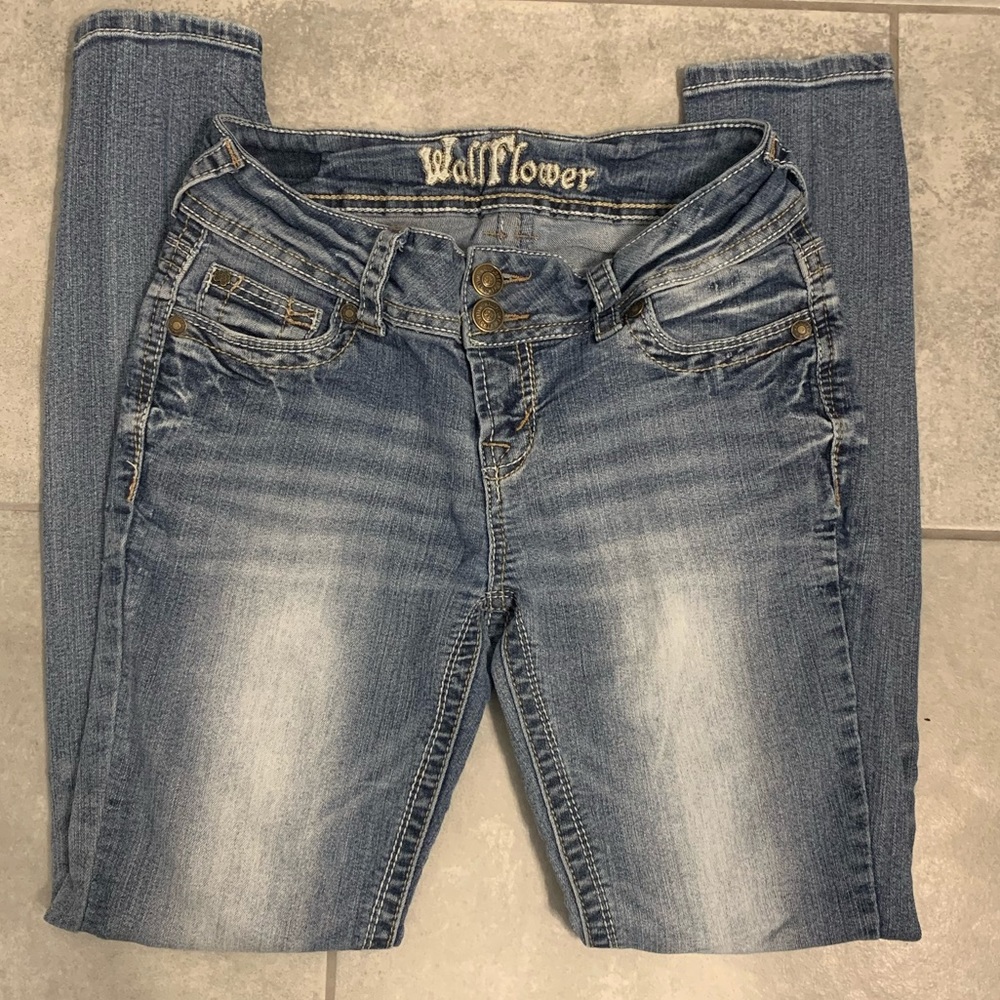 Wallflower JUNIOR Skinny Blue Jeans  Size 5